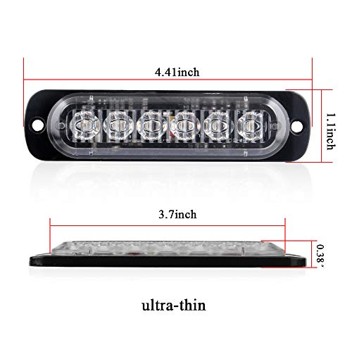 KaiDengZhe4Pcs 6LED Blue Ultra Slim Sync Feature Warning Emergency Beacon Hazard Flash Caution Strobe Light Bar Surface Mount for Car Truck 12-24V - Image 2