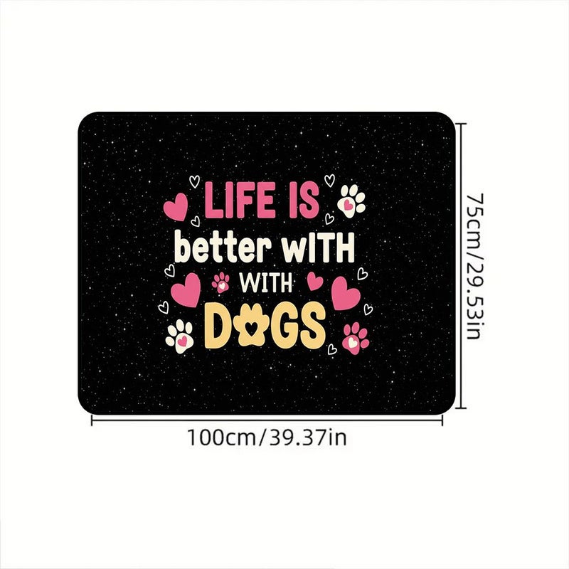 Heart Paw Print Life Is Better With Dogs Car Trunk Mat 75x100cm Non Slip Durable Protective Floor Cover Fits Most Vehicles Easy Clean Machine Washable - Image 3