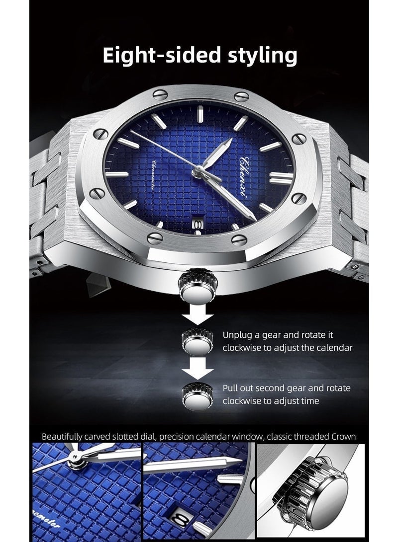 Chenxi Men’s Quartz Wrist Watch with Luxury Modern Design, Water Resistant, Scratch-Resistant Glass, Full Stainless Steel with Elegant Box - Image 5