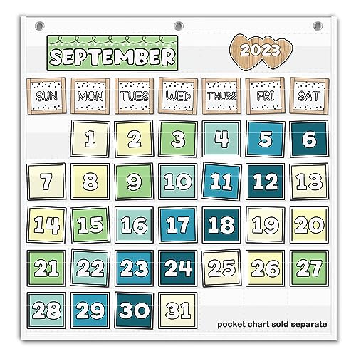 EAMAY Classroom Monthly Calendar Pocket Chart for 2.75 * 2.75 Cards,Homeschool Supplies and Classroom Must Haves! Only Chart(White) - Image 2