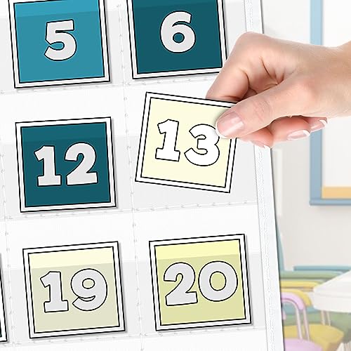 EAMAY Classroom Monthly Calendar Pocket Chart for 2.75 * 2.75 Cards,Homeschool Supplies and Classroom Must Haves! Only Chart(White) - Image 4