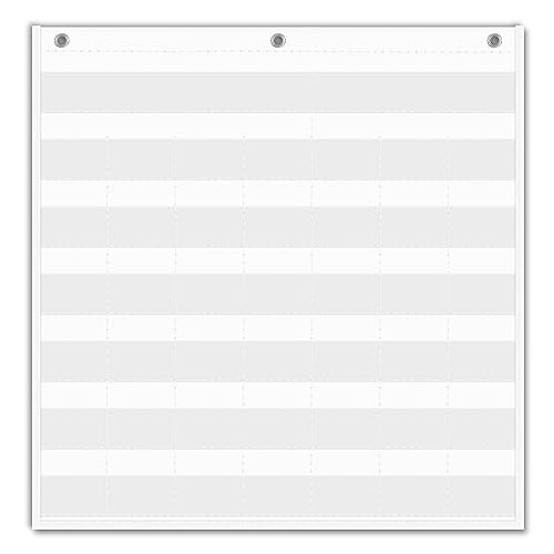 EAMAY Classroom Monthly Calendar Pocket Chart for 2.75 * 2.75 Cards,Homeschool Supplies and Classroom Must Haves! Only Chart(White) - Image 1