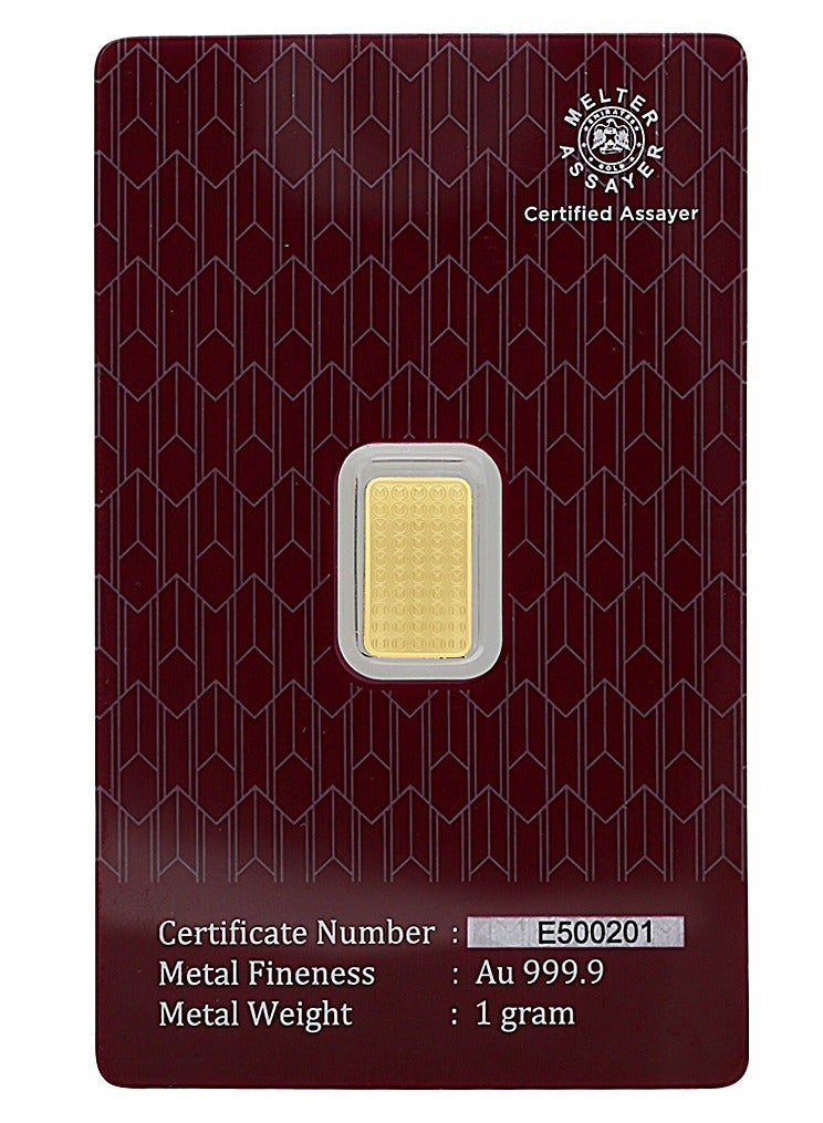 Malabar Gold and Diamonds 24K (999.9 Fineness) 1 Gram Pure Gold Bar - Image 2