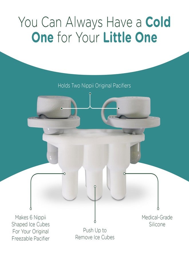 Nippii Ice Cube Tray for Freezable Teether Pacifier - BPA Free Silicone Ice Cube Trays for Freezer - Designed to Fit Nippii Teething Pacifier - Ideal for Baby Teething Relief - Makes 6 Small Ice Cubes - Image 4