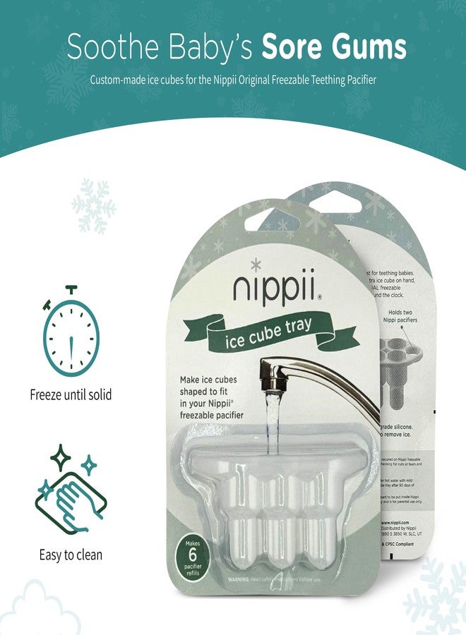 Nippii Ice Cube Tray for Freezable Teether Pacifier - BPA Free Silicone Ice Cube Trays for Freezer - Designed to Fit Nippii Teething Pacifier - Ideal for Baby Teething Relief - Makes 6 Small Ice Cubes - Image 2