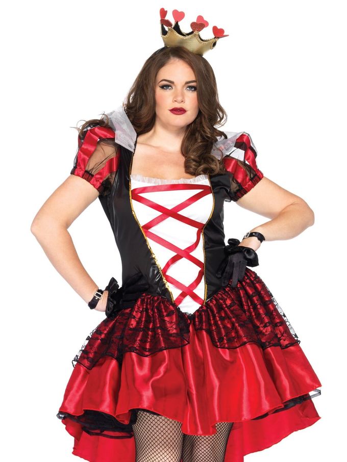 Leg Avenue Womens Plus-Size 2 Piece Royal Red Queen Costume, 3X-4X, Black/Red - Image 1