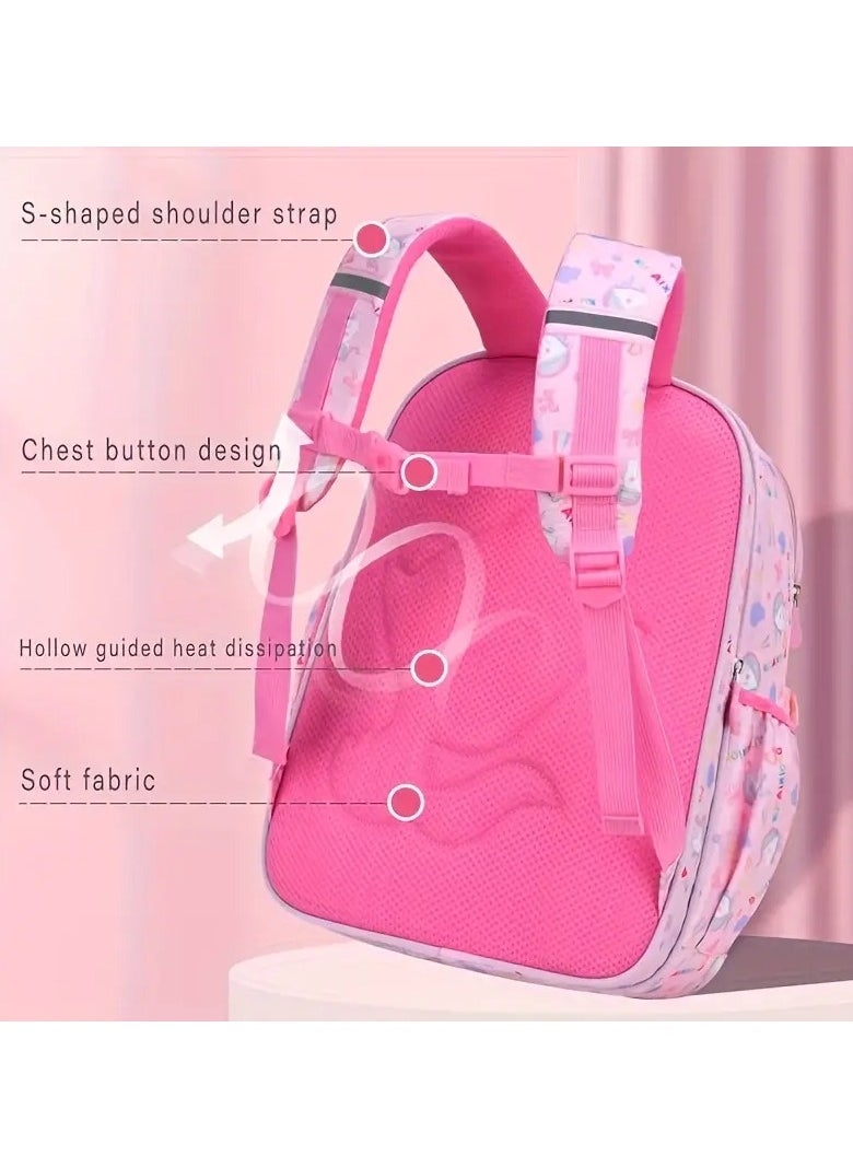 Generic Girl School Bag Backpack Rainbow Colors, Light Weight, Year 1 to 10, Primary Elementary Kindergarten, Purple  - Image 4