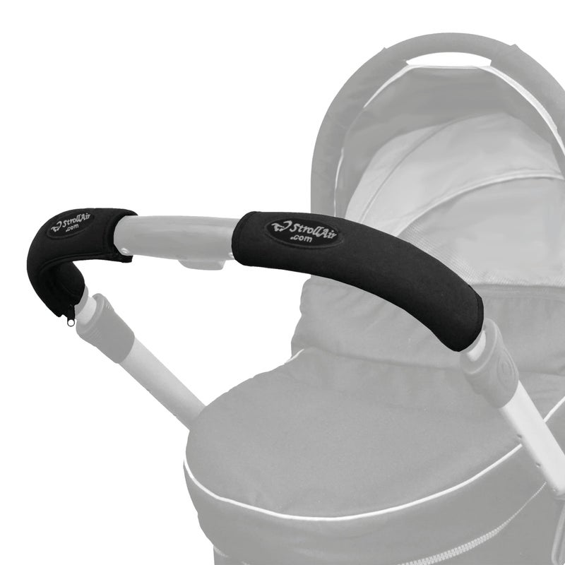 StrollAir Set of Two 9 inch Universal Handle Sleeve Covers, Black, 9" - Image 1