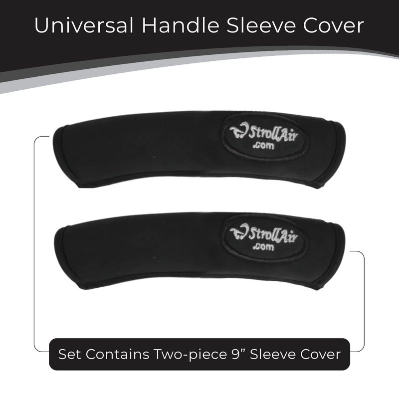 StrollAir Set of Two 9 inch Universal Handle Sleeve Covers, Black, 9" - Image 2