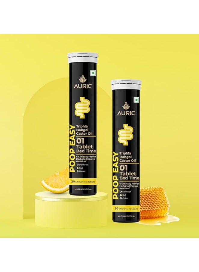 Auric Poop Easy Effervescent Tablet | 60 Tablets Promoted Healthy Gut, Relieve Constipation, Cleanses Colon | An Ayurvedic Pure Natural Laxative - Image 2