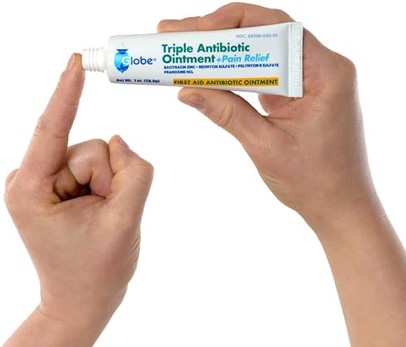Globe 2 Pack Globe 1oz Triple Antibiotic Ointment  Pain Relief Dual Action Maximum Strength First Aid Ointment Soothes and Heals Painful Minor Scratches and Wounds and Prevents Infection - Image 5