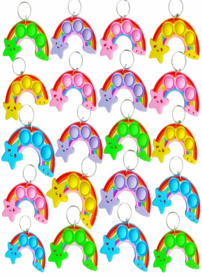 HOZKEAP 24 Packs Bulk Rainbow Push Fidget Bubble Mini Pop Fidget for Adult and Kids, Birthday Party Favors Supplies and Classroom Students Bubble Prize - Image 1