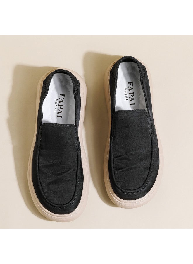 Fapai New Solid Color Versatile Loafers Autumn Breathable Lightweight Canvas Shoes Slip-on Casual Sneakers - Image 3
