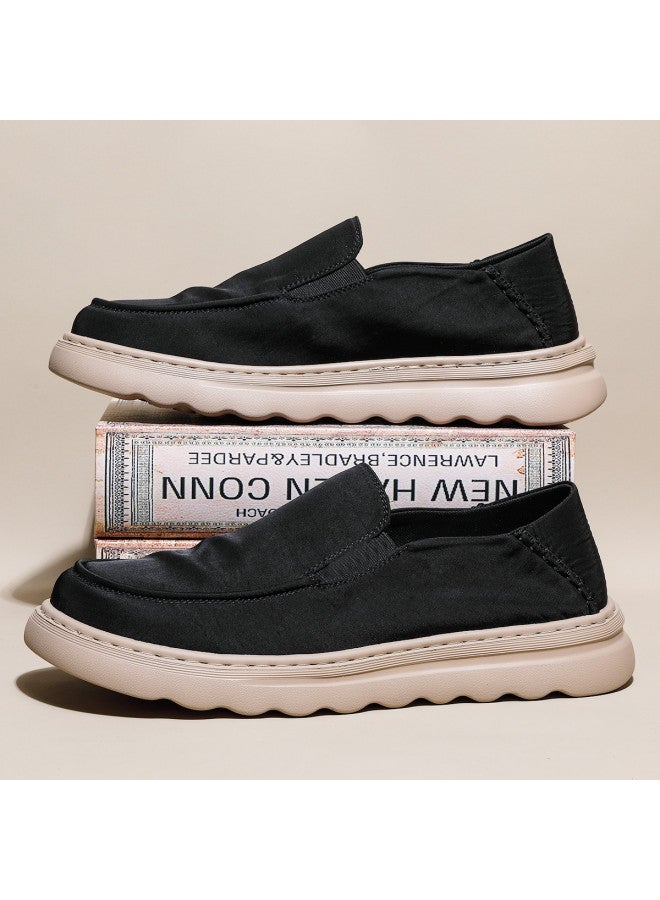 Fapai New Solid Color Versatile Loafers Autumn Breathable Lightweight Canvas Shoes Slip-on Casual Sneakers - Image 2