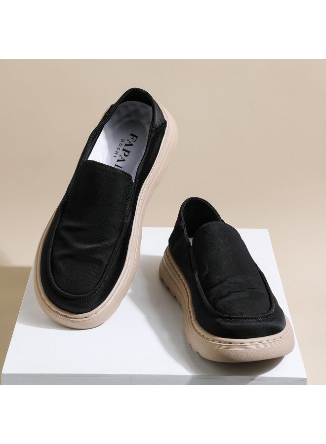 Fapai New Solid Color Versatile Loafers Autumn Breathable Lightweight Canvas Shoes Slip-on Casual Sneakers - Image 5