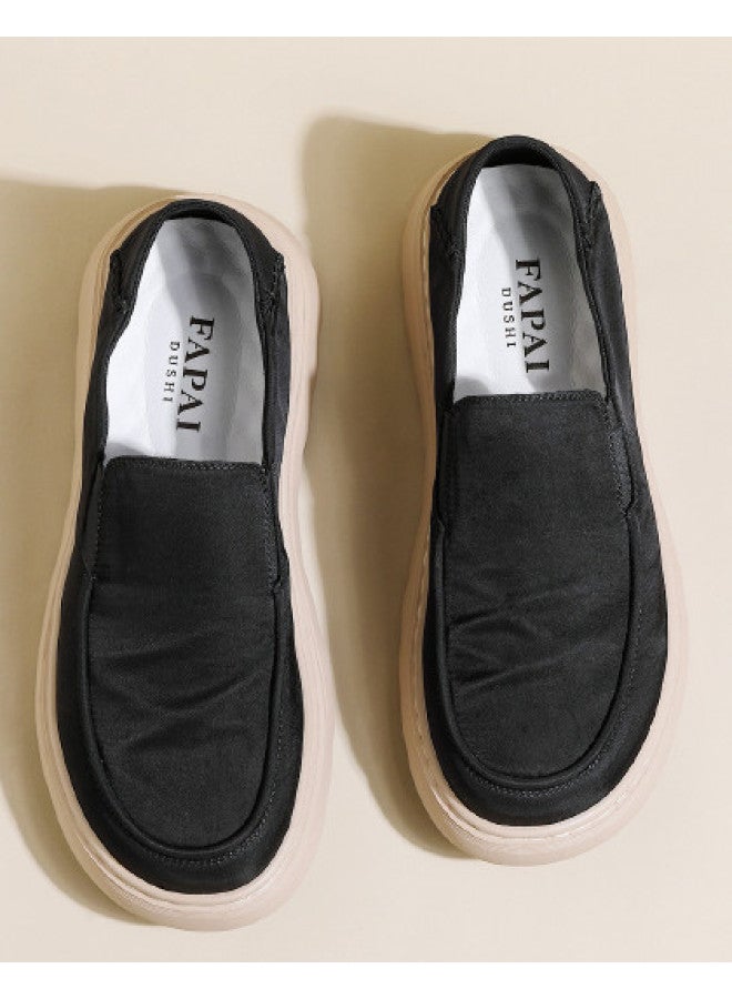 Fapai New Solid Color Versatile Loafers Autumn Breathable Lightweight Canvas Shoes Slip-on Casual Sneakers - Image 1