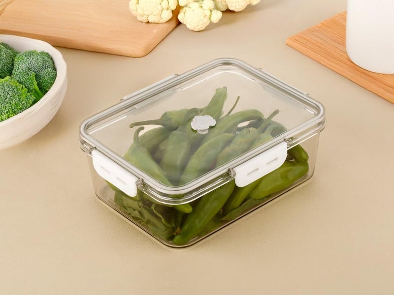Puno Kitchen Organizer 4-Compartment Snack, Fruit & Vegetable Storage Boxes with Lids, Plastic Food Container for Fridge, Spice and Seasoning Container - Pack of 1 - Image 3