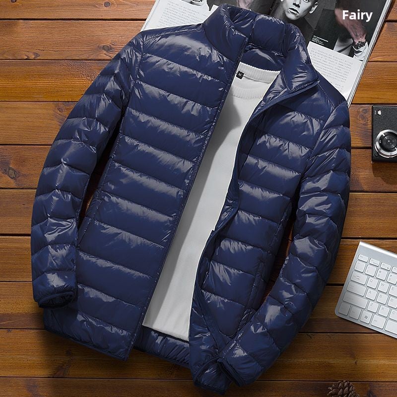 Autumn Winter Light Down Cotton Jacket for Couples Tibetan Blue [Collection]] 