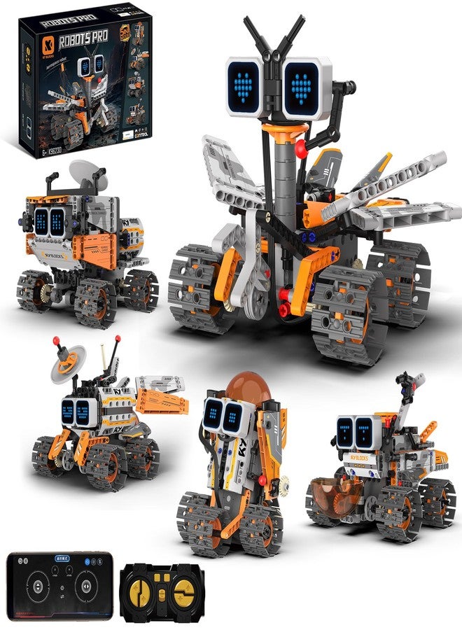 Sciencow 5 in 1 Space Robot Building Set, STEM Robotic Car Toy Kit, Remote & APP Controlled Building Robotics Toy, Christmas Birthday Gifts for Age 8-12 yrs Boys - Image 1