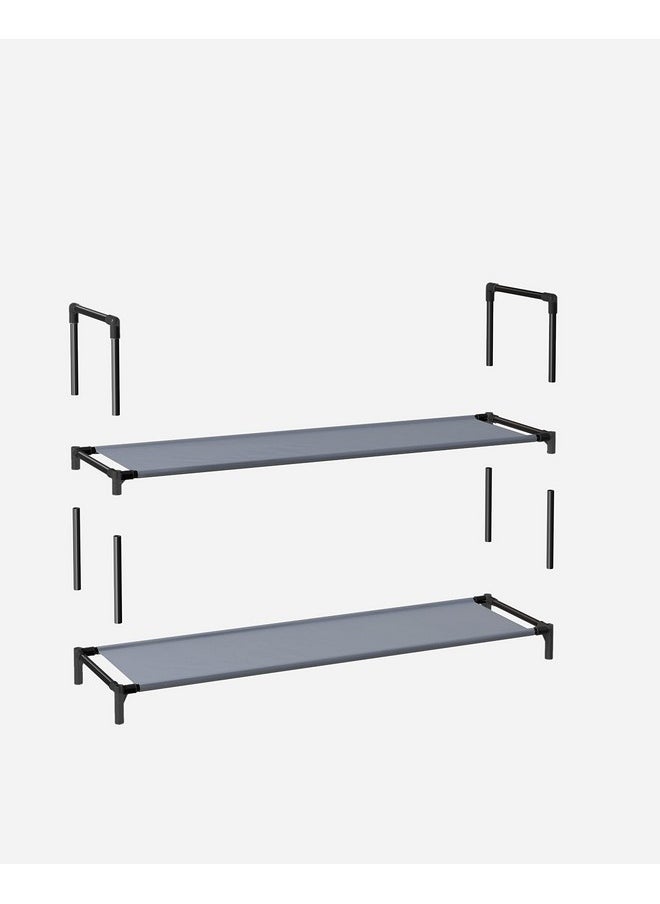 SONGMICS SONGMICS Shoe Rack, 10 Tier Shoe Shelf, Shoe Storage Organizer, Space-Saving, 11 x 17.7 x 68.1 Inches, Metal Frame, Non-Woven Fabric Shelves, for Entryway, Bedroom, Grey ULSH010G01  - Image 5