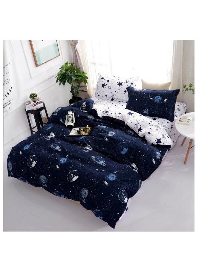 AL RAID Single Size Bed Sheet Set| Cozy, Durable & Easy Care Bedding | 4PCS Bedding Set Includes 1 Duvet Cover 160x210 cm, 1 Fitted Sheet 120x200+20 cm, 2 Pillowcases 50x75 cm | Soft & Durable Bedding