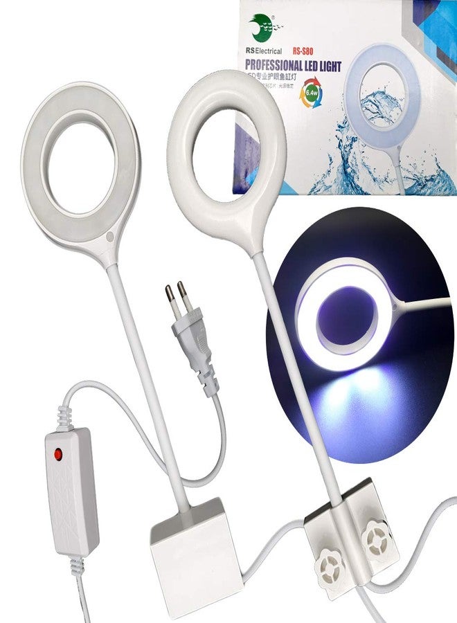 Rs Electrical Aquarium Fish Bowl Clip On Clamp Led Light Lamp For Small Fish Tanks Super Bright Blue White Led - 6.4W Energy Saving By Visual Arrest, Pack of 1 - Image 1