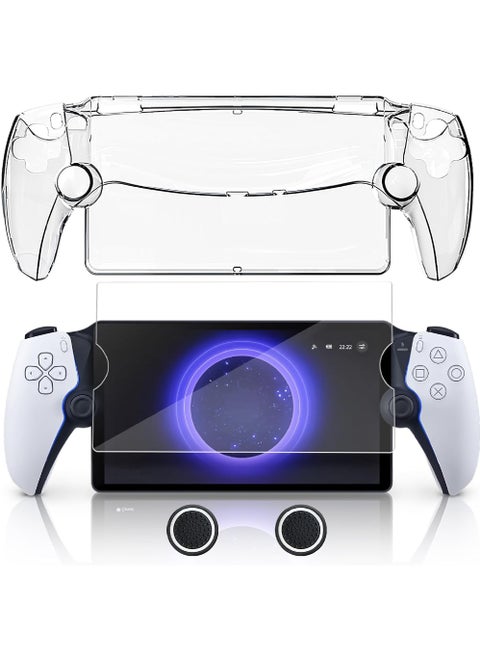 حافظة كمبيوتر لجهاز PlayStation Portal Remote Player مجموعة 3 في 1 مع حافظة كمبيوتر صلبة وغطاء إبهام من فيلم مقسى لمجموعة ملحقات بوابة Playstation 5