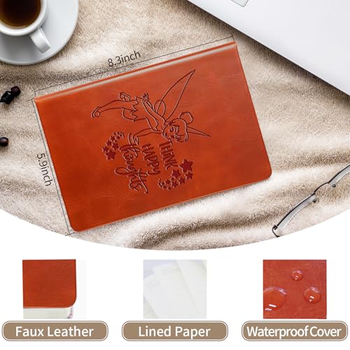 WHLBHG Fairy Leather journal notebook Fairy Lover Gift Think Happy Thoughts Pixie Fairy Tale Fans Inspired Gift for Friends Sisters (Think Happy Thoughts) - Image 2