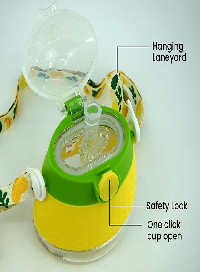 StarKiddo® Citrus Training Sipper Bottle with Weighted Straw and Strap- Spill-Proof - Suitable for Babies 12+ Months - Tritan Material - Cute Fruit Shape - 280ml (Citcus Yellow) - Image 3