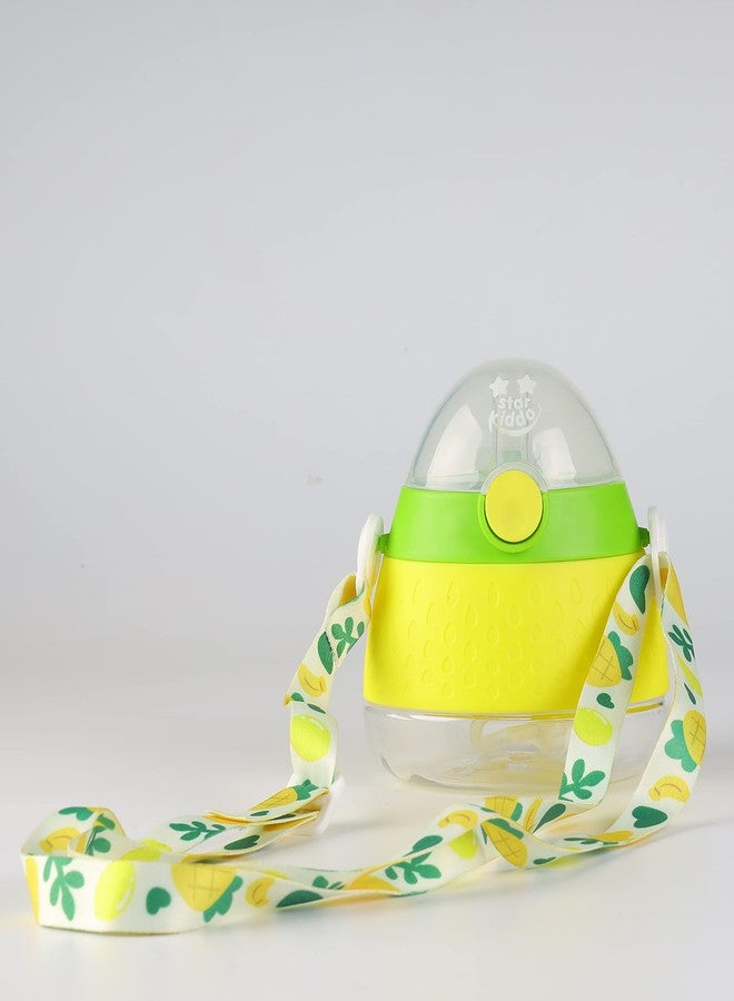 StarKiddo® Citrus Training Sipper Bottle with Weighted Straw and Strap- Spill-Proof - Suitable for Babies 12+ Months - Tritan Material - Cute Fruit Shape - 280ml (Citcus Yellow) - Image 1