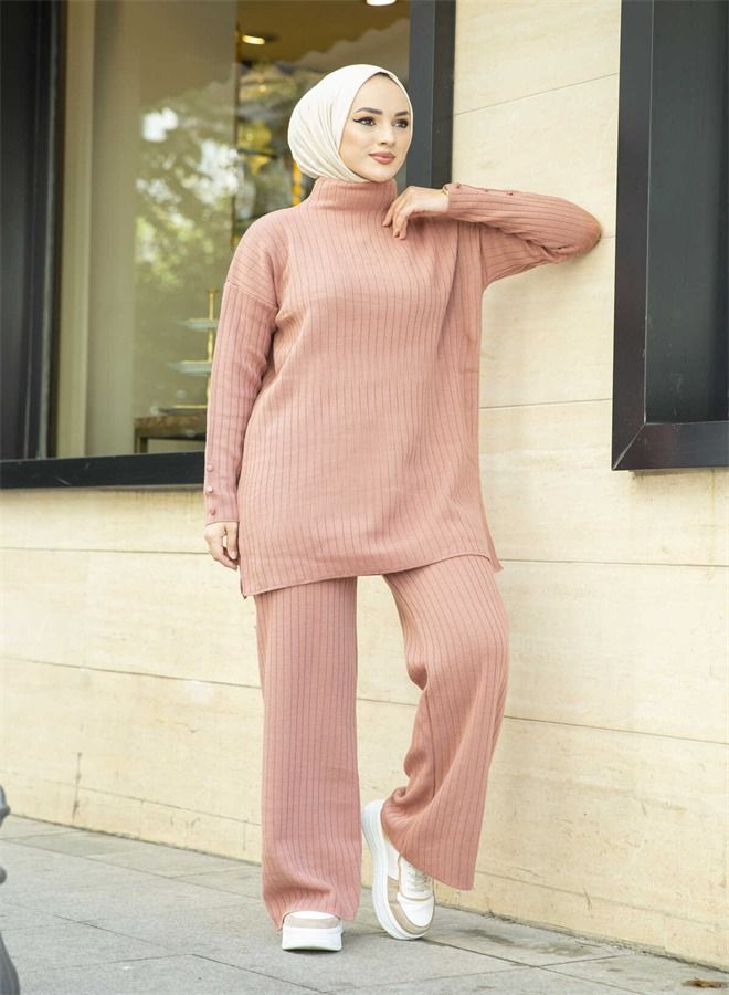 Loquat Women's Solid Wide Leg Trousers Two-Piece Set  - Image 1