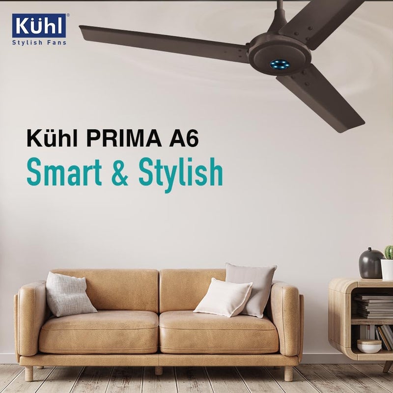 KUHL KUHL Prima A6 1200 mm 65 Power Saving BLDC Ceiling Fan with Remote BEE 5 Star Rated ISI Marked 29 W High Air Delivery with LED Indicators Low Noise 52 Yrs Brand Warranty Espresso Brown - Image 2