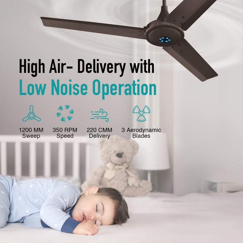 KUHL KUHL Prima A6 1200 mm 65 Power Saving BLDC Ceiling Fan with Remote BEE 5 Star Rated ISI Marked 29 W High Air Delivery with LED Indicators Low Noise 52 Yrs Brand Warranty Espresso Brown - Image 4