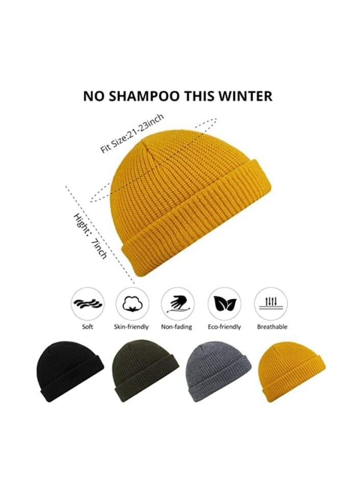 4 Pack Unisex Trawler Beanie Hats with Roll Up Edge for Fishing and Outdoor Activities - Image 2