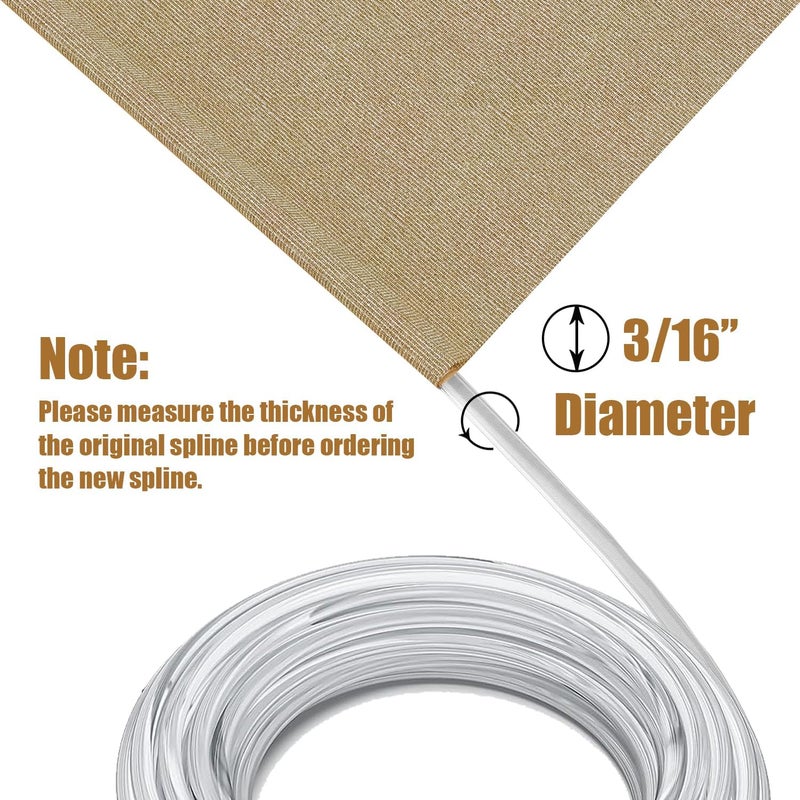 Lumpro 3/16'' Vinyl Sling Chair Spline Solid Awning Cord Replacement for Patio Fabric Chaise Lounge Outdoor Sling Chair Lawn Garden Pool Furniture Repair (25 Ft) - Image 3