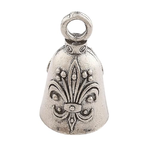 Guardian Bell Fleur De Lis Good Luck Bell w/Keyring & Black Velvet Gift Bag | Motorcycle Bell | Lead-Free Pewter | Good Luck Gift - Image 2
