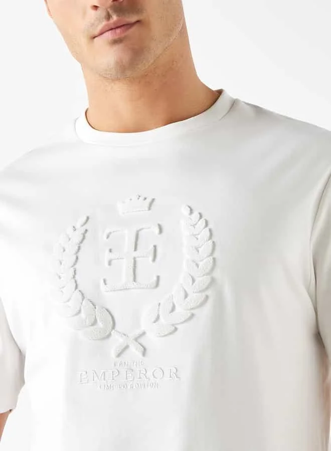 Emperor Emperor Logo Detail Crew Neck T-shirt with Short Sleeves