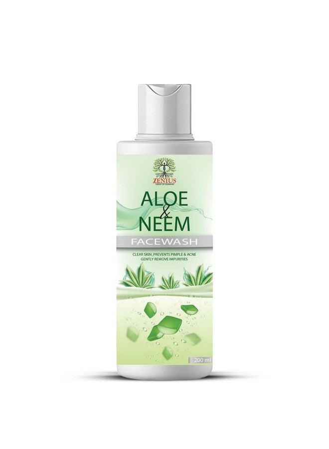ZENIUS Aloe Neem Facewash | Neem Pimple Control Face Wash | Enriched with Neem, Aloe Vera & Haridra | Oil Control | 200ml - Image 1