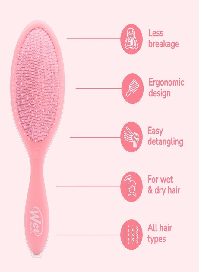 Wet Brush فرشاة وي Wet Brush الأصلية لفك التشابك، مشروب وردي (مرطب صيفي)، شعيرات IntelliFlex فائقة النعومة تنزلق عبر التشابكات، فرشاة لفك تشابك الشعر (رطب وجاف)، للنساء والرجال، إصدار محدود - Image 3
