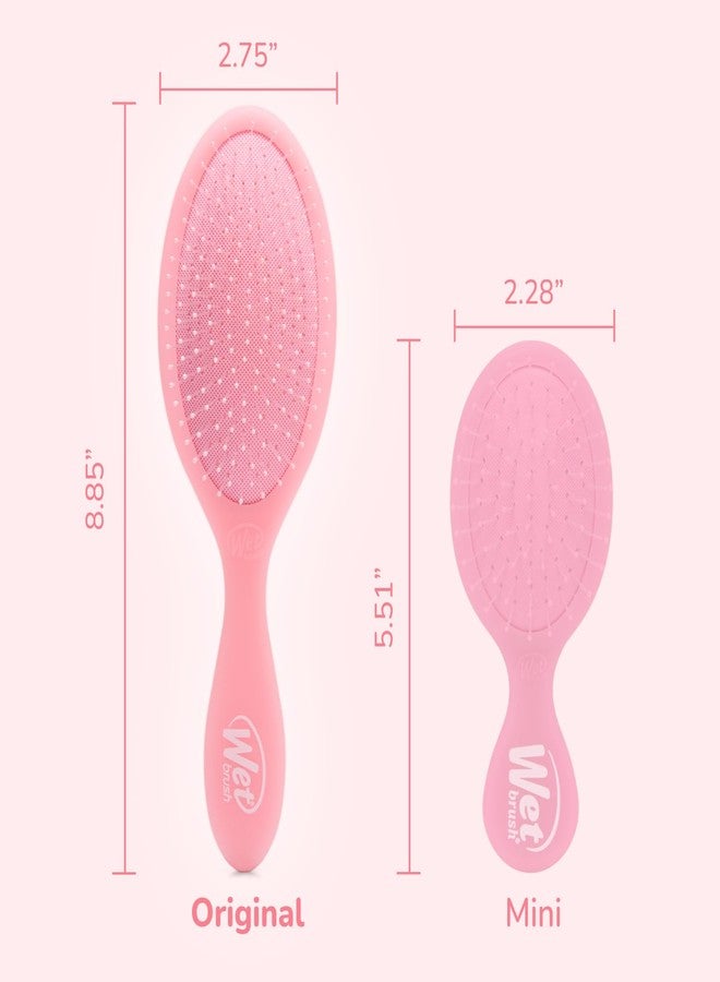 Wet Brush فرشاة وي Wet Brush الأصلية لفك التشابك، مشروب وردي (مرطب صيفي)، شعيرات IntelliFlex فائقة النعومة تنزلق عبر التشابكات، فرشاة لفك تشابك الشعر (رطب وجاف)، للنساء والرجال، إصدار محدود - Image 4