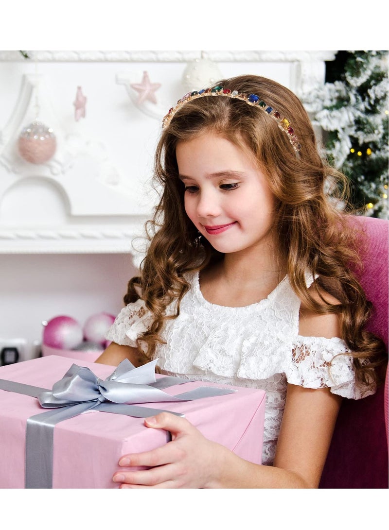 إسكدنيا Rhinestone Headbands, 6 Pcs Style Crystal Thin Head Bands, Jeweled Headbands Colorful Vintage Headband Hair Hoop Accessories for Girls - Image 5