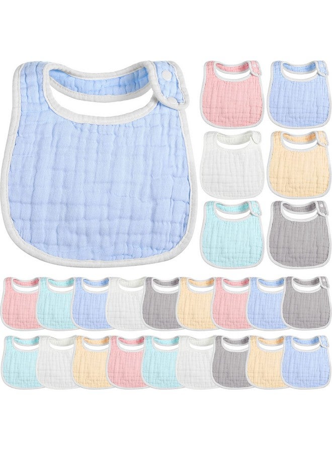 Yahenda 24 Pcs Muslin Baby Bibs Bandana Drool Bibs for Unisex Boys Girls Soft Cotton Drooling 8 Absorbent Layer,adjustable with Easy Snaps for Teething Baby Girl, Boy, Newborn Infant - Image 1