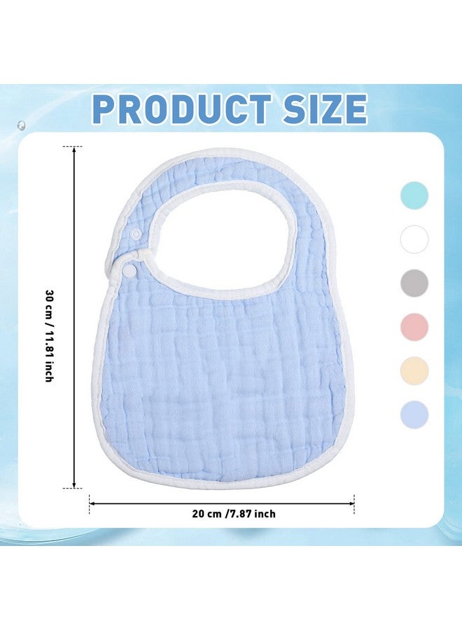 Yahenda 24 Pcs Muslin Baby Bibs Bandana Drool Bibs for Unisex Boys Girls Soft Cotton Drooling 8 Absorbent Layer,adjustable with Easy Snaps for Teething Baby Girl, Boy, Newborn Infant - Image 2