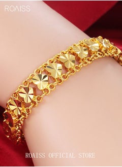 roaiss Heart Decor Chain Bracelet Cuff Bangle Jewelry Gift for Women Wife Golden  - Image 5