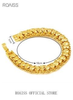roaiss Heart Decor Chain Bracelet Cuff Bangle Jewelry Gift for Women Wife Golden  - Image 4