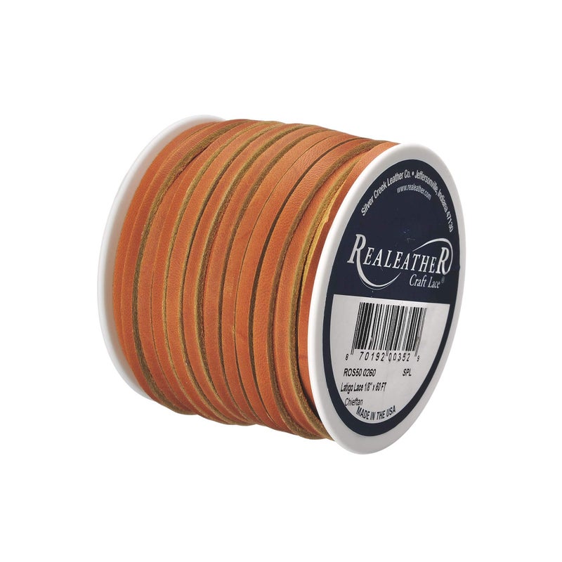 Realeather Silver Creek Leather Co Realeather Latigo Leather Lace for Crafts and Jewelry Making, 1/8" x 50', Cheiftan - Image 2