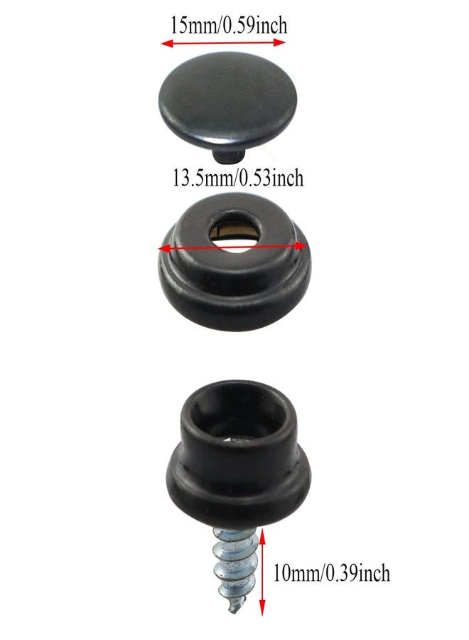PZRT 10 Sets Canvas Snap Kit Stainless Steel Fastener Screw Snaps Consists of Buttons Sockets and Screw Studs for Leather Jackets Handbags, Black - Image 3