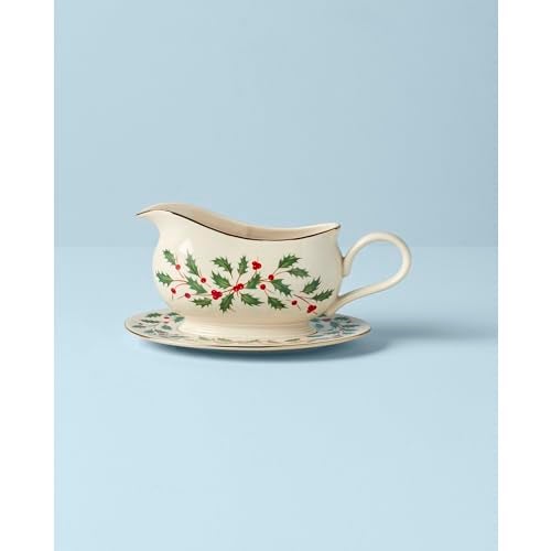 Lenox 843318 Holiday Gravy Boat and Stand, Christmas Hosting - Image 2