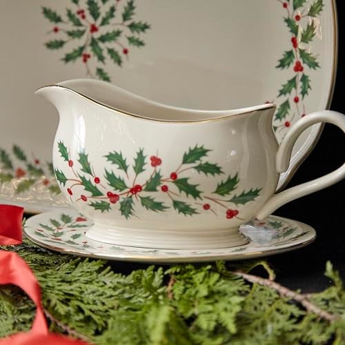 Lenox 843318 Holiday Gravy Boat and Stand, Christmas Hosting - Image 4