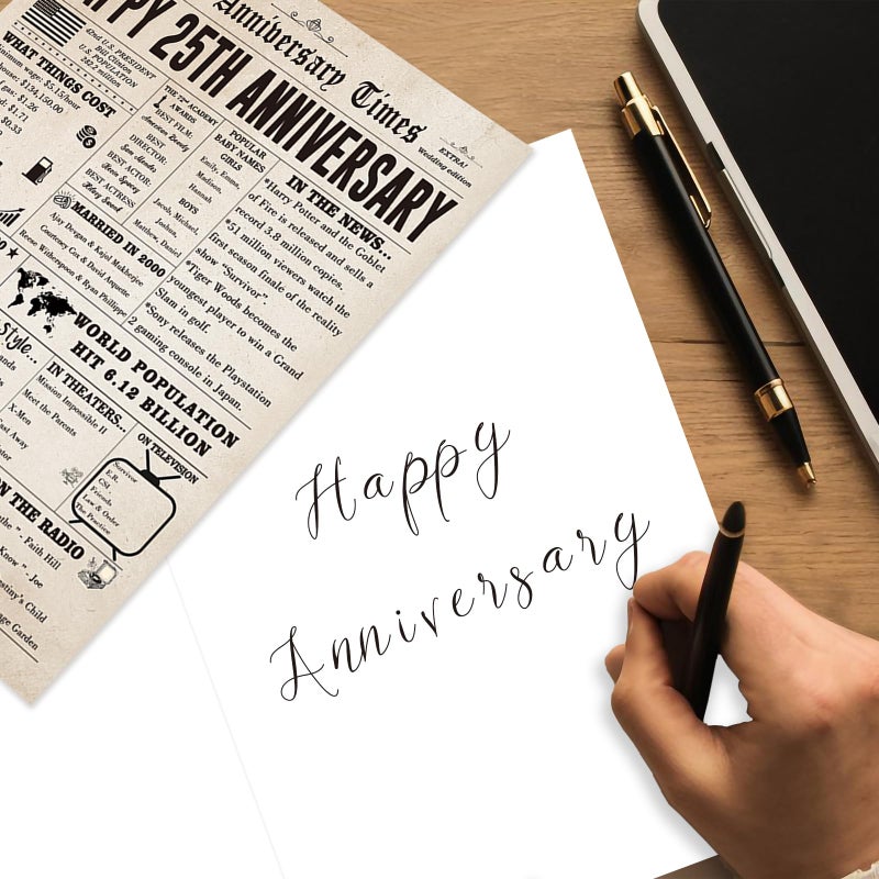 Fancylucky Jumbo 25Th Anniversary Card For Husband Wife Couples  Big 25 Year Anniversary Card Gifts For Dad Mom Parents  Romantic Silver Wedding Gifts For Husband Wife - Image 4